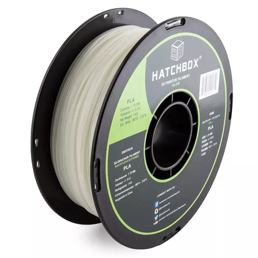 Hatchbox 3D PLA Filament - Glow